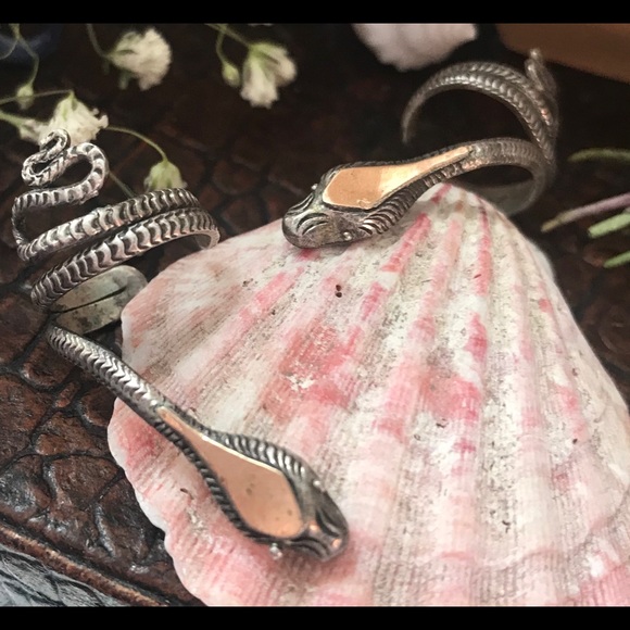 Vintage Jewelry - Mystical Vintage Sterling Snake Ear Cuffs